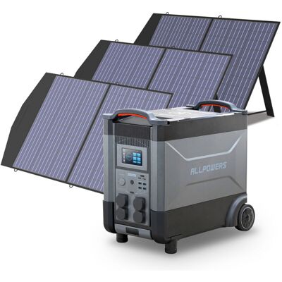 Allpowers Estación De Energía Portátil R4000 Con 3 X 100w Paneles Solares, Batería Lfp De 3456wh, 4 Tomas Ca 4000w (6000w Pico), Carga Rápida De 1.2h, Generador Solar Para Acampar, Cortes, Ups Backup Allpowers Estación De Energía Portátil R4000 Con 3 X 100w Paneles Solares, Batería Lfp De 3456wh, 4 Tomas Ca 4000w (6000w Pico), Carga Rápida De 1.2h, Generador Solar Para Acampar, Cortes, Ups Backup