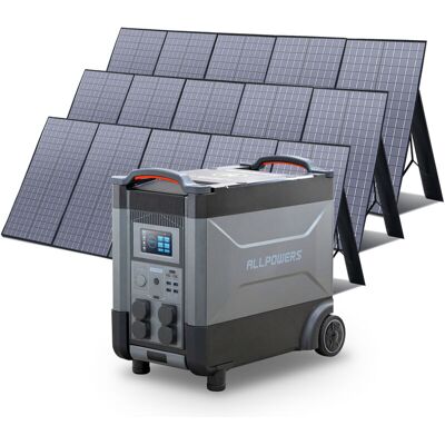 Allpowers Estación De Energía Portátil R4000 Con 3 X 400w Paneles Solares, Batería Lfp De 3456wh, 4 Tomas Ca 4000w (6000w Pico), Carga Rápida De 1.2h, Generador Solar Para Acampar, Cortes, Ups Backup Allpowers Estación De Energía Portátil R4000 Con 3 X 400w Paneles Solares, Batería Lfp De 3456wh, 4 Tomas Ca 4000w (6000w Pico), Carga Rápida De 1.2h, Generador Solar Para Acampar, Cortes, Ups Backup