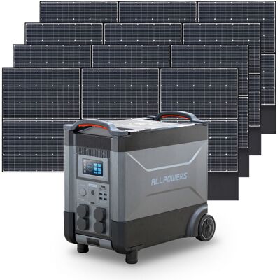 Allpowers Estación De Energía Portátil R4000 Con 4 X 600w Paneles Solares, Batería Lfp De 3456wh, 4 Tomas Ca 4000w (6000w Pico), Carga Rápida De 1.2h, Generador Solar Para Acampar, Cortes, Ups Backup Allpowers Estación De Energía Portátil R4000 Con 4 X 600w Paneles Solares, Batería Lfp De 3456wh, 4 Tomas Ca 4000w (6000w Pico), Carga Rápida De 1.2h, Generador Solar Para Acampar, Cortes, Ups Backup