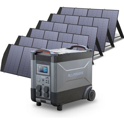 Allpowers Estación De Energía Portátil R4000 Con 6 X 200w Paneles Solares, Batería Lfp De 3456wh, 4 Tomas Ca 4000w (6000w Pico), Carga Rápida De 1.2h, Generador Solar Para Acampar, Cortes, Ups Backup Allpowers Estación De Energía Portátil R4000 Con 6 X 200w Paneles Solares, Batería Lfp De 3456wh, 4 Tomas Ca 4000w (6000w Pico), Carga Rápida De 1.2h, Generador Solar Para Acampar, Cortes, Ups Backup