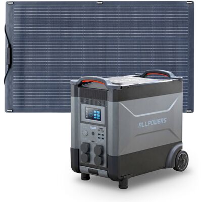 Allpowers Generador Solar R4000 Con Con 100w Panel Solar Flexible, 3456wh Lifepo4, 4 Salidas Ca De 4000w (6000w Pico), Carga Rápida De 1.2h, Estación De Energía Portátil Para Viajes, Camping, Cortes Allpowers Generador Solar R4000 Con Con 100w Panel Solar Flexible, 3456wh Lifepo4, 4 Salidas Ca De 4000w (6000w Pico), Carga Rápida De 1.2h, Estación De Energía Portátil Para Viajes, Camping, Cortes