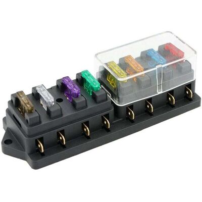 OEM Base De Portafusibles De Fila Recta De 8 Vías / Caja De Fusibles Multivías Con Cubierta Antipolvo Transparente + (5 A, 7,5 A, 10 A, 15 A, 20 A, 25 A, 30 A, 35 A) 1 Fusible Mediano Cada Uno OEM Base De Portafusibles De Fila Recta De 8 Vías / Caja De Fusibles Multivías Con Cubierta Antipolvo Transparente + (5 A, 7,5 A, 10 A, 15 A, 20 A, 25 A, 30 A, 35 A) 1 Fusible Mediano Cada Uno