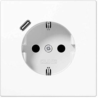 Base Enchufe Schuko Con Cargador Usb Jung Ls1520-18 Cww Serie Ls990 Blanco Alpino Base Enchufe Schuko Con Cargador Usb Jung Ls1520-18 Cww Serie Ls990 Blanco Alpino