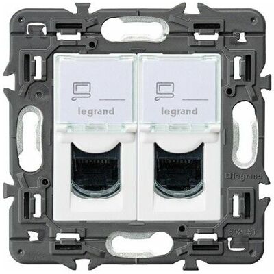 Edm - Base Valena Next 2xrj45 Utp Cat 6 Blanco Legrand 741276 Edm - Base Valena Next 2xrj45 Utp Cat 6 Blanco Legrand 741276
