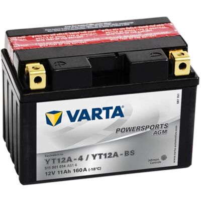 Batería Para Motocicleta Agm, 12 V 11 Ah Yt12a-4 / Yt12a-bs Varta Batería Para Motocicleta Agm, 12 V 11 Ah Yt12a-4 / Yt12a-bs Varta