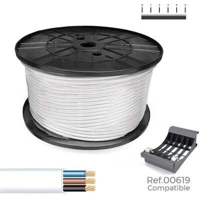 Sediles Cable Plano Blanco H05VV-F 3G1,50mm² - Cable Eléctrico Sediles Cable Plano Blanco H05VV-F 3G1,50mm² - Cable Eléctrico
