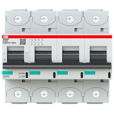 Abb - Interruptor Magnetotérmico 4p 100a 50ka C S804p 6m S804pc100 Abb - Interruptor Magnetotérmico 4p 100a 50ka C S804p 6m S804pc100