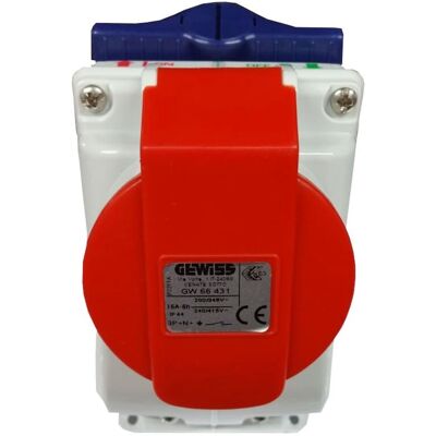 Toma De Corriente Vertical Con Enclavamiento Gewiss 3p+n+e 16a Ip44 Gw66431 Toma De Corriente Vertical Con Enclavamiento Gewiss 3p+n+e 16a Ip44 Gw66431
