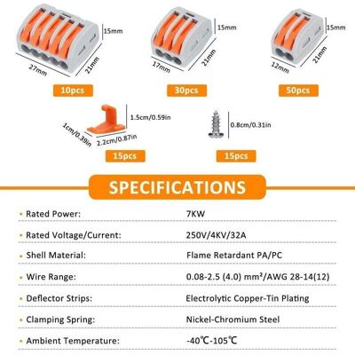 OEM Conectores Eléctricos Rápidos Shirylzee De 90 Piezas, Conectores Compactos De Cable Tipo Dominó, Terminales De Conexión Eléctrica Con Palanca Para Cables Sólidos, Trenzados Y Flexibles De 2, 3 Y 5 Vía OEM Conectores Eléctricos Rápidos Shirylzee De 90 Piezas, Conectores Compactos De Cable Tipo Dominó, Terminales De Conexión Eléctrica Con Palanca Para Cables Sólidos, Trenzados Y Flexibles De 2, 3 Y 5 Vía