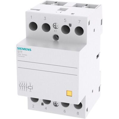 Siemens - 63a Contactor 4no 230vac/dc 3 Módulos 5tt50500 Siemens - 63a Contactor 4no 230vac/dc 3 Módulos 5tt50500