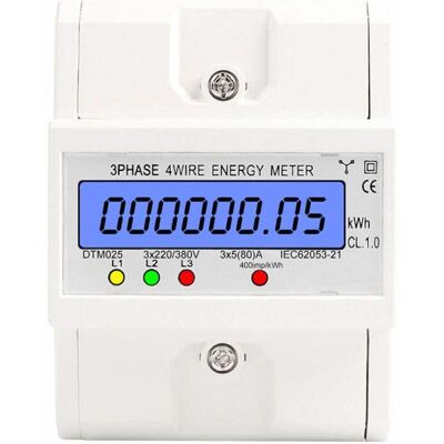 OEM Contador De Energía Trifásico De 4 Hilos 220/380v 5-80a Consumo De Energía Kwh Contador Instalación Carril Din Contador De Energía Eléctrica Digital Con Pantalla Lcd Retroiluminada, Modelo: Blanco Zh OEM Contador De Energía Trifásico De 4 Hilos 220/380v 5-80a Consumo De Energía Kwh Contador Instalación Carril Din Contador De Energía Eléctrica Digital Con Pantalla Lcd Retroiluminada, Modelo: Blanco Zh