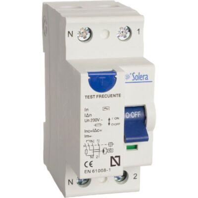 SOLERA Diferencial 2p De 2 Módulos (40a 300ma 230v) Fijación Por Carril Din 35mm Ip20 8x7,4x3,5cm Color Blanco SOLERA Diferencial 2p De 2 Módulos (40a 300ma 230v) Fijación Por Carril Din 35mm Ip20 8x7,4x3,5cm Color Blanco