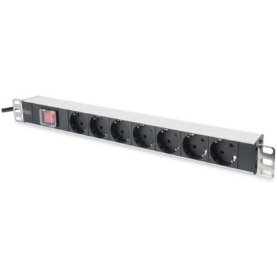 ASSMANN Digitus Regleta De Enchufes Con Perfil De Aluminio Y Conmutadores, Toma De Alimentacin Con 7 Tomas De Tierra, Enchufe De Seguridad Con Cable De 2 M ASSMANN Digitus Regleta De Enchufes Con Perfil De Aluminio Y Conmutadores, Toma De Alimentacin Con 7 Tomas De Tierra, Enchufe De Seguridad Con Cable De 2 M