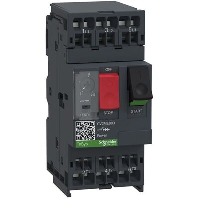 Schneider Electric - Tesys Gv2me - Disj. Moteur - 2,5..4a - 3p 3d - Déclencheur Magnéto-thermique - Gv2me083 Schneider Electric - Tesys Gv2me - Disj. Moteur - 2,5..4a - 3p 3d - Déclencheur Magnéto-thermique - Gv2me083