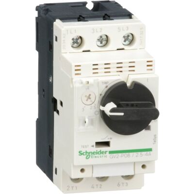 Interruptor de protección de motor Schneider Electric GV2P08 - Termomagnético - 3P - 4A Interruptor de protección de motor Schneider Electric GV2P08 - Termomagnético - 3P - 4A