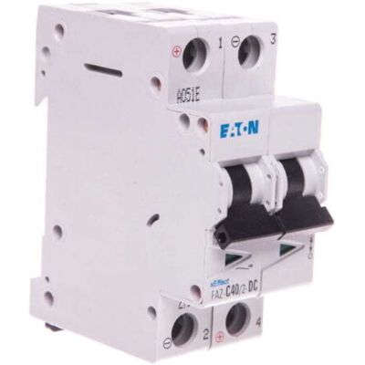 Eaton FAZ-C40/2-DC Interruptor 2P DC - 40A, IP20 Eaton FAZ-C40/2-DC Interruptor 2P DC - 40A, IP20