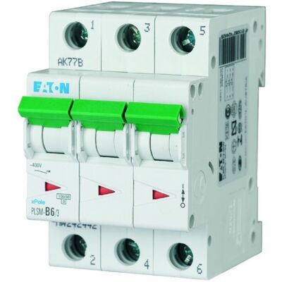 Eaton Interruptor Automático - 6A 3P - IP20 Eaton Interruptor Automático - 6A 3P - IP20