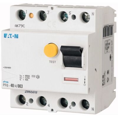 Eaton Disyuntor Diferencial De 6 Ka Pf6-40/4/003 Eaton Disyuntor Diferencial De 6 Ka Pf6-40/4/003