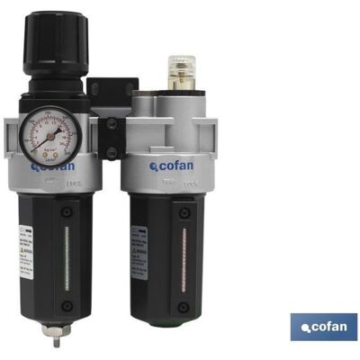Filtro Regulador+lubricante 3/8 , Regulador Decantador Y Lubricador De Instalaciones Neumáticas De Hasta 2700 Litros De Caudal De Consumo. Varias Posibilidades Según El Consu - Cofan Filtro Regulador+lubricante 3/8 , Regulador Decantador Y Lubricador De Instalaciones Neumáticas De Hasta 2700 Litros De Caudal De Consumo. Varias Posibilidades Según El Consu - Cofan
