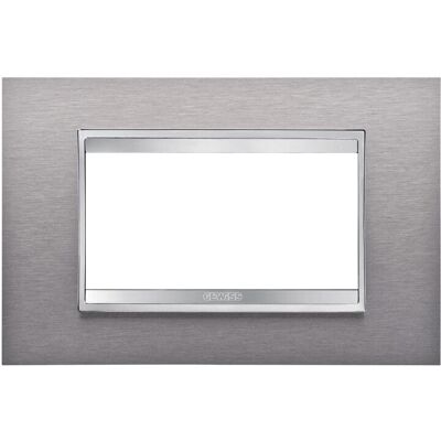 Gewiss - Placa Chorus Lux 4p Acero Inox Cepillado Gw16204mi Gewiss - Placa Chorus Lux 4p Acero Inox Cepillado Gw16204mi