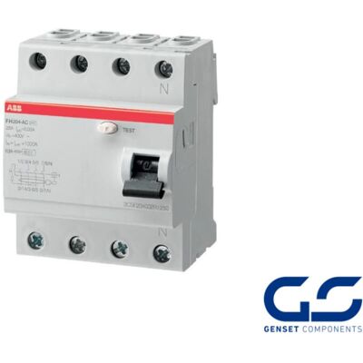 ABB FH204 AC-25/0.03 Interruptor diferencial - 4P 25A 30mA ABB FH204 AC-25/0.03 Interruptor diferencial - 4P 25A 30mA