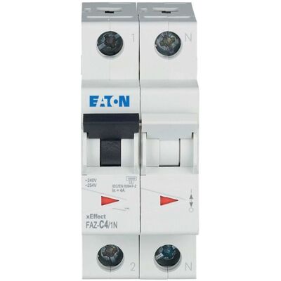 Eaton FAZ-C4/1N Interruptor 4A, Tipo C, 10kA - Montaje en DIN Eaton FAZ-C4/1N Interruptor 4A, Tipo C, 10kA - Montaje en DIN