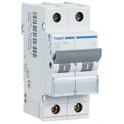 Hager MUN540A Interruptor automático 40A 1P+N - Curva C 6kA Hager MUN540A Interruptor automático 40A 1P+N - Curva C 6kA