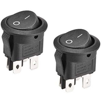 OEM Interruptor Basculante Redondo Para Barco, 4 Pines, Encendido/apagado, Ca 250 V/6 A, 125 V/10 A, 2 Unidades OEM Interruptor Basculante Redondo Para Barco, 4 Pines, Encendido/apagado, Ca 250 V/6 A, 125 V/10 A, 2 Unidades