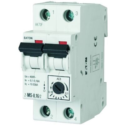 Eaton Interruptor de motor - 2 polos, 0.25-0.4A, IP20 - Protección de motor Eaton Interruptor de motor - 2 polos, 0.25-0.4A, IP20 - Protección de motor