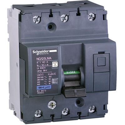 Schneider Electric - Schneider 18879 Acti9 NG125LMA - Interruptor motor - 4A - 3P - Disparo magnético Schneider Electric - Schneider 18879 Acti9 NG125LMA - Interruptor motor - 4A - 3P - Disparo magnético