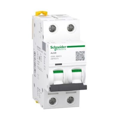 Schneider Electric A9F90273 - Interruptor automático, 2P 2,5A, Curva MA Schneider Electric A9F90273 - Interruptor automático, 2P 2,5A, Curva MA