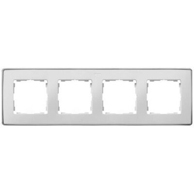 Simon - Marco 4 Elementos Blanco Base Cromo 82 Detail 8201640-244 Simon - Marco 4 Elementos Blanco Base Cromo 82 Detail 8201640-244