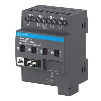 Busch-Jaeger BJ SA-M-4.16.2.12 Interruptor controlador 4 canales 16A Busch-Jaeger BJ SA-M-4.16.2.12 Interruptor controlador 4 canales 16A