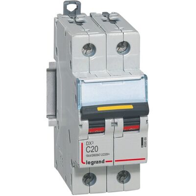 Legrand 409569 Interruptor Automático Dx³ 10000 - Tornillo/tornillo - Corriente Continua - 20 A - Curva C - Protección De Salida Legrand 409569 Interruptor Automático Dx³ 10000 - Tornillo/tornillo - Corriente Continua - 20 A - Curva C - Protección De Salida