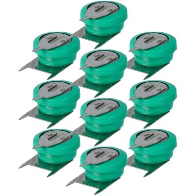 Vhbw - 10x Nimh Batería De Botón De Repuesto Tipo V40h 3 Pines 40 Mah 1,2 V Compatible Para Lámparas Solares, Etc. Vhbw - 10x Nimh Batería De Botón De Repuesto Tipo V40h 3 Pines 40 Mah 1,2 V Compatible Para Lámparas Solares, Etc.