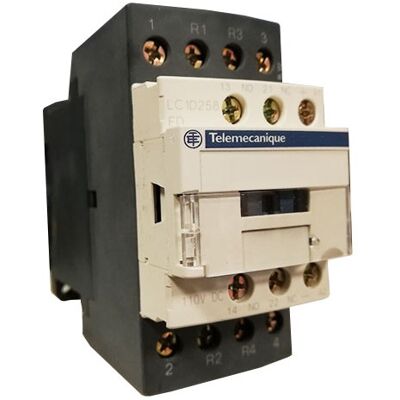 Contactor Telemecanique LC1D - 4P, 110VDC, Negro - Relé de potencia Contactor Telemecanique LC1D - 4P, 110VDC, Negro - Relé de potencia