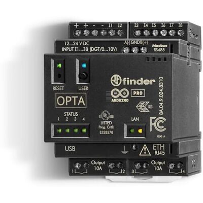 Finder 8A0490248300 Relé Programable - Entradas Digitales/Analógicas, USB C, Ethernet Finder 8A0490248300 Relé Programable - Entradas Digitales/Analógicas, USB C, Ethernet