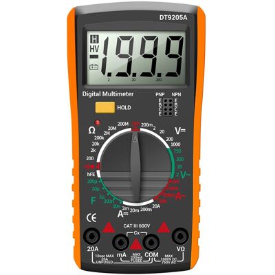 OEM Multímetro Digital Profesional Dt9205a, Voltímetro, Amperímetro Y Ohmímetro De Ca/cc, Multímetro Automático Para Voltaje, Corriente, Resistencia, Circuitos, Diodos, Transistores, Continuidad Y Frecuen OEM Multímetro Digital Profesional Dt9205a, Voltímetro, Amperímetro Y Ohmímetro De Ca/cc, Multímetro Automático Para Voltaje, Corriente, Resistencia, Circuitos, Diodos, Transistores, Continuidad Y Frecuen