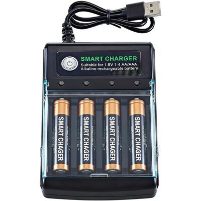 OEM Regenerador De Baterías Alcalinas, Cargador De Baterías No Recargables, Cargador De Baterías Alcalinas Desechables, Aa, Aaa, 4 Ranuras Independientes, Usb, Compatible Con Baterías Ni-mh De 1,5 V Y Bat OEM Regenerador De Baterías Alcalinas, Cargador De Baterías No Recargables, Cargador De Baterías Alcalinas Desechables, Aa, Aaa, 4 Ranuras Independientes, Usb, Compatible Con Baterías Ni-mh De 1,5 V Y Bat
