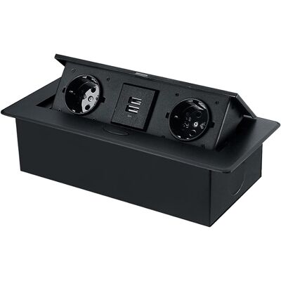 OEM Regleta De Enchufes Empotrable Para Escritorio, Regleta Retráctil, Regleta Multimedia Oculta, Concentrador De Energía Multifuncional, 2 Tomas De Corriente Alterna + 2 Puertos De Carga Usb, Color Negro OEM Regleta De Enchufes Empotrable Para Escritorio, Regleta Retráctil, Regleta Multimedia Oculta, Concentrador De Energía Multifuncional, 2 Tomas De Corriente Alterna + 2 Puertos De Carga Usb, Color Negro