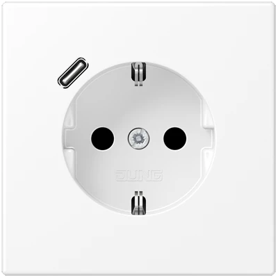 Enchufe Jung LS1520-18CWWM con USB Tipo C - IP20 Blanco Enchufe Jung LS1520-18CWWM con USB Tipo C - IP20 Blanco