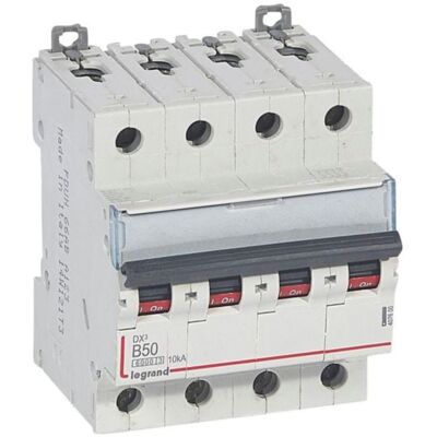 Disjoncteur Dx³6000 10ka Arrivée Haute Et Départ Bas À Vis 4p 400v - 50a - Courbe B - 4 Modules - Legrand Disjoncteur Dx³6000 10ka Arrivée Haute Et Départ Bas À Vis 4p 400v - 50a - Courbe B - 4 Modules - Legrand