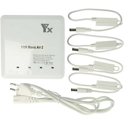 Cargador de 4 compartimentos vhbw - 6 en 1 para DJI Mavic Air 2 Cargador de 4 compartimentos vhbw - 6 en 1 para DJI Mavic Air 2