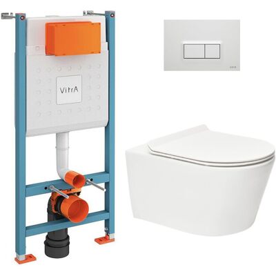Vitra - Bastidor V-fix Core + Sat Brevis Wc Sin Brida + Placa, Blanco Alto Brillo (v-fixbrevis-1) Vitra - Bastidor V-fix Core + Sat Brevis Wc Sin Brida + Placa, Blanco Alto Brillo (v-fixbrevis-1)