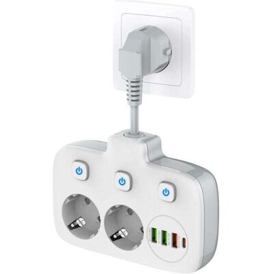 OEM Regleta Con 2 Tomas De Corriente Y 3 Puertos Usb – Protección Contra Sobretensiones – Bloqueo De Seguridad Infantil – Cable Giratorio De 360° – Pc Ignífugo – Crezuo OEM Regleta Con 2 Tomas De Corriente Y 3 Puertos Usb – Protección Contra Sobretensiones – Bloqueo De Seguridad Infantil – Cable Giratorio De 360° – Pc Ignífugo – Crezuo