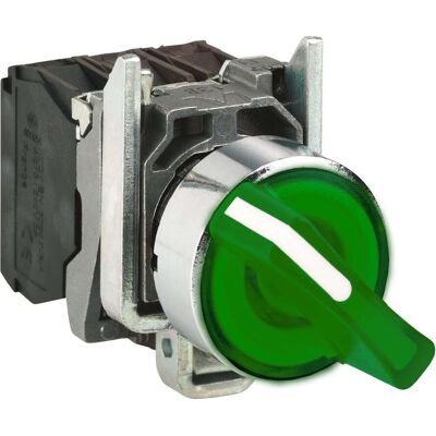 Schneider Electric - Harmony Bouton Tournant Lumineux Vert Ø22 À Manette 2 Positions 240 V 1o+1f - Xb4bk123m5 Schneider Electric - Harmony Bouton Tournant Lumineux Vert Ø22 À Manette 2 Positions 240 V 1o+1f - Xb4bk123m5