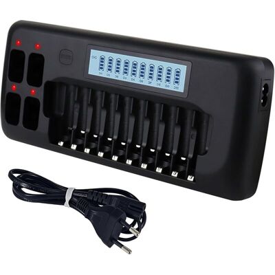 OEM Cargador De Baterías Lcd - Cargador Inteligente Universal De 14 Ranuras Para Baterías Aa/aaa Ni-mh Con Función De Descarga -crezuo OEM Cargador De Baterías Lcd - Cargador Inteligente Universal De 14 Ranuras Para Baterías Aa/aaa Ni-mh Con Función De Descarga -crezuo