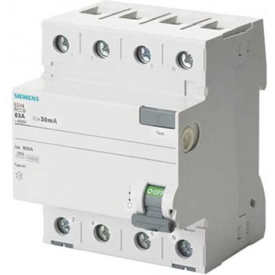 RCCB Siemens 40A 4 Polos 100mA SENTRON - Dispositivo de corriente residual RCCB Siemens 40A 4 Polos 100mA SENTRON - Dispositivo de corriente residual