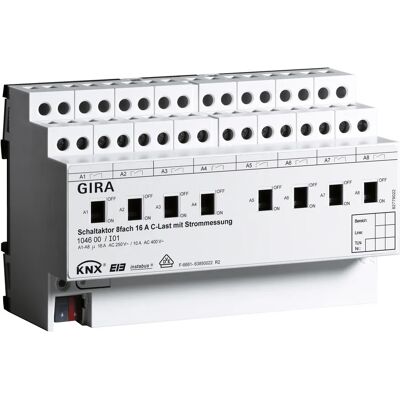 Gira 104600 - Actuador de conmutación KNX/EIB de 8 canales - Interruptores Gira 104600 - Actuador de conmutación KNX/EIB de 8 canales - Interruptores