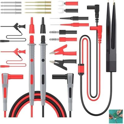 OEM Kit De Cable De Prueba Múltiple Crezuo 21 En 1: Cable De Prueba Para Multímetro Eléctrico Con Pinzas De Cocodrilo, Pinza De Resorte Para Sonda, Conector Banana Para Voltaje, Voltímetro Y Comprobador D OEM Kit De Cable De Prueba Múltiple Crezuo 21 En 1: Cable De Prueba Para Multímetro Eléctrico Con Pinzas De Cocodrilo, Pinza De Resorte Para Sonda, Conector Banana Para Voltaje, Voltímetro Y Comprobador D